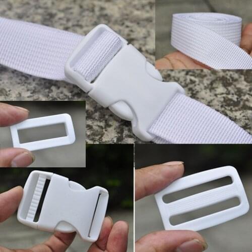 1" 1.5" For 25/38mm Webbing White Side Quick Release Platic Belt Buckle 10 Pieces DIY Bags Dog Collar Belt Accessories
