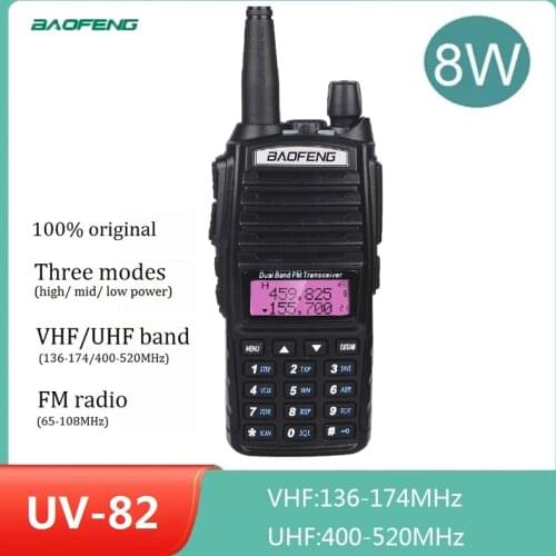 Baofeng UV-82 8W Walkie Talkie 10km For Hunting UV82 Amateur CB Ham Radio Station VHF UHF 8Watts Tri-Power Transceiver UV 82