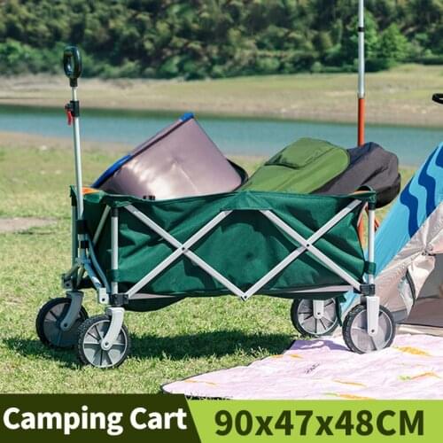 Home Garden Utility Wagon 4 Wheels Camping Cart Folding Cart Portable Wagon Grocery Cart Hand Truck Dolly For Picnic And Hiking
