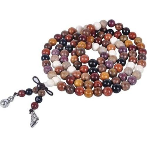 Tibetan 108pcs 8mm Rosewood Prayer Beads Mala Buddhist Bracelet Necklace