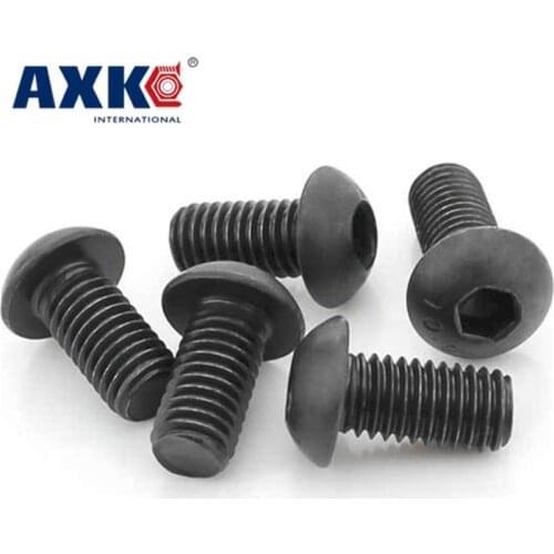 50PCS ISO7380 black button head screw M2 M2.5 M3 M4 M5 M6 M8 Hexagon Socket round head Screws Hex Socket Screw