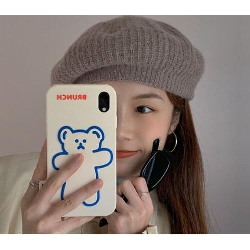 INS Winter Ladies Berets Hat French Vintage Wool Cashmere Beanie Women Casual Bonnet High Quality Female Knitted Cap For Women