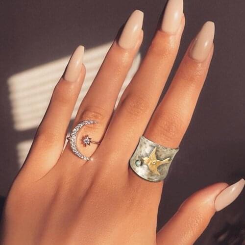 Female Bird Classic Engagement Ring Female Jewelry Giftvintage Two-Tone Luxury Wedding Ring Gemstone M6C4