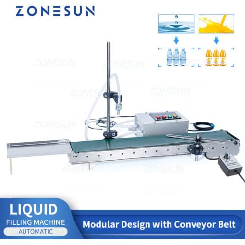 ZONESUN Automatic Liquid Filling Machine High Temperature Heat Resistance For Perfume Drinking Beverage With Waterproof Conveyor