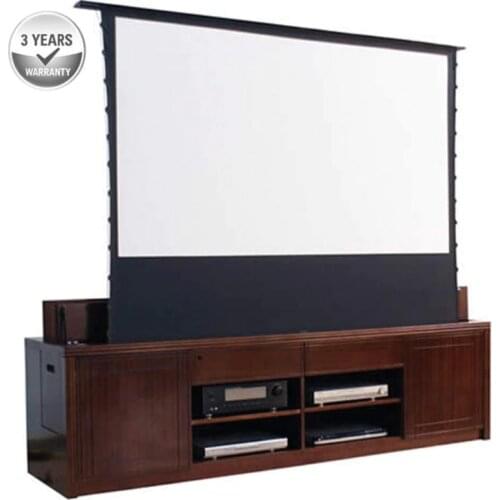 16:9 Retractable, Floor Mounted Screen Motorised Pull up portable floor rising professional electric projector screen