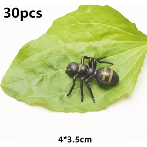 30Pcs Fake Ants Simulated Insect Prank Toy Ants Spider Cockroach Fly Toy Figure Joke Toys Halloween Party Supplies