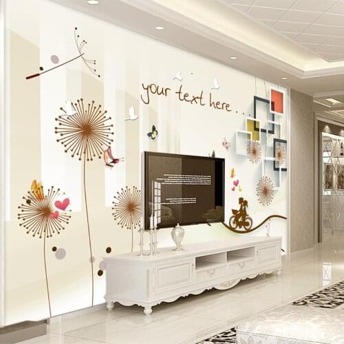3D box dandelion aesthetic TV background wall decoration painting mural