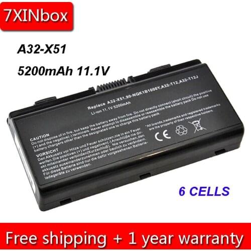 7XINbox 5200mAh 11.1V A32-X51 A32-T12 A32-XT12 Laptop Battery For Asus X51C X51H X51L X51R X51RL X58 X58C X58L X58Le T12 T12JG