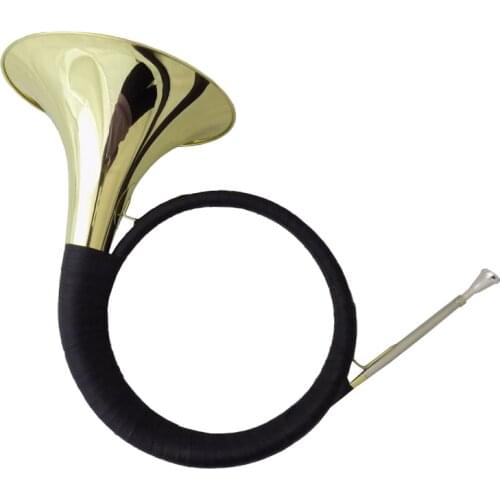 Bb Hunting Horn Yellow Brass Body with Case and mouthpiece Musical instruments professional