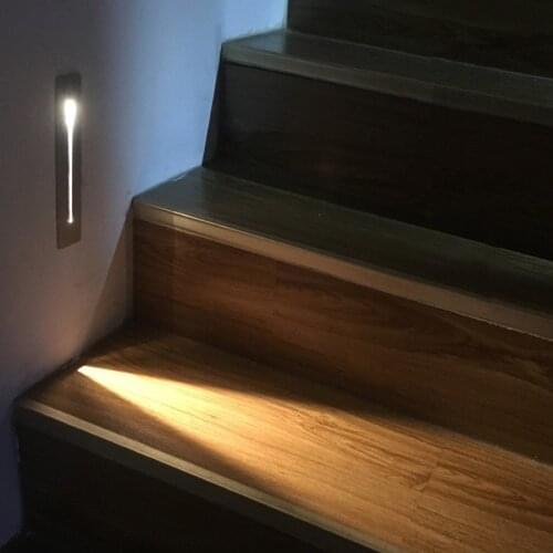 BEIAIDI Outdoor Indoor Embedded LED Footlight Waterproof Recessed Staircase Corner Lamp Villa Hotel Hallway Stairway Footlight