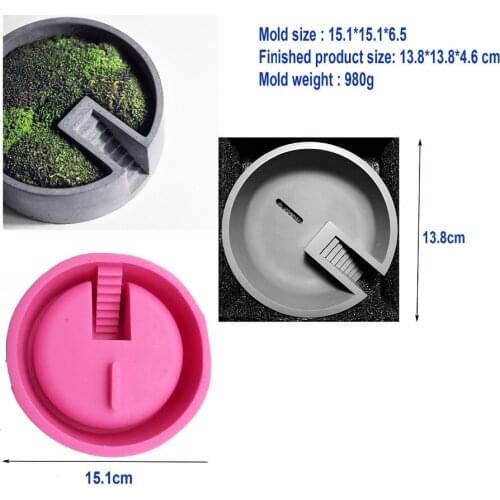 Concrete Silicone Planter Mold DIY Succulent Plants Cactus Vase Flower Pot Making Clay Craft Cement mould