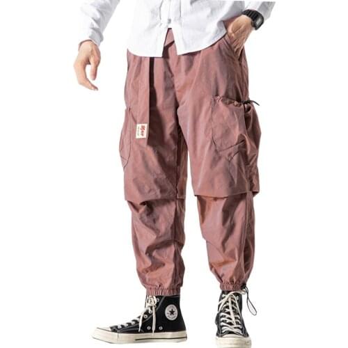 2020 Hip Hop Joggers Harem Pants Multi-Pocket Ribbons Man Sweatpants Streetwear Casual Mens Trousers Plus Size M-5XL