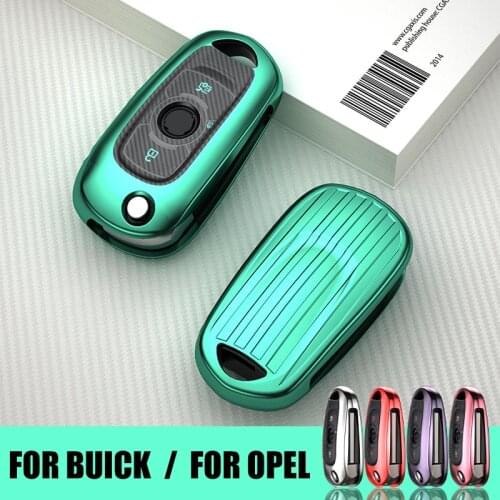 Car Key Cover Case For Opel Vauxhall Astra K Corsa E For Buick VERANO ENCORE GX 2018 2019 2020 Carbon fiber TPU Keychain