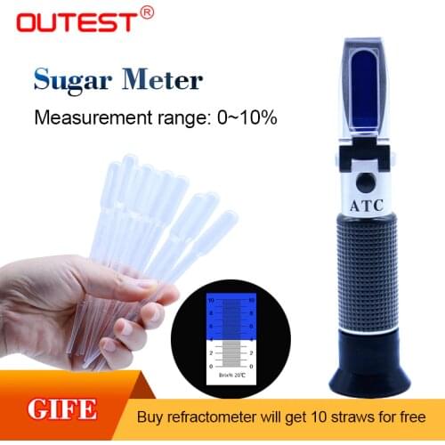 Digital sugar refractometer 0~10% RZ111 Beer Wort SG Refractometer for food syrup fruit juice saccharimeter Sugar meter
