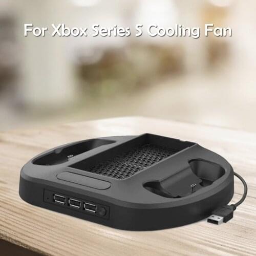 For Xbox Series S Vertical Stand Dual Controller Charger Dock with 2 Cooling Fans Games Console Safe Fast Charging Holder Cooler