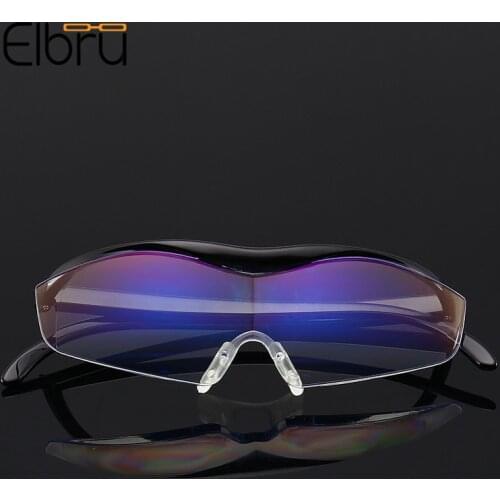 Elbru TV Magnifying Glasses Women Men Big Vision Anti Blue Light Reading Eyewear UV400 Presbyopic Eyeglasses Diopters +2.5 +3.0