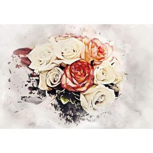 GLymg Embroidery Craft Painting Cross Stitch Mosaic Gift Watercolor Bouquet Diamond Embroidery Wall Arts Decor