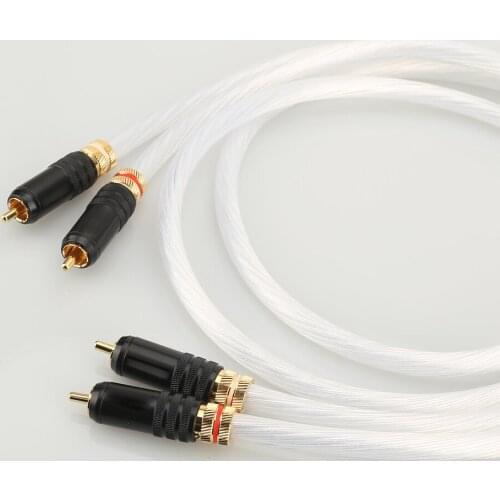 Hi End 5N OCC Single Crystal Silver Plated HiFi RCA cable Rca plug Audiophiles Audio Cable for Home Theater DVD TV Amplifier CD