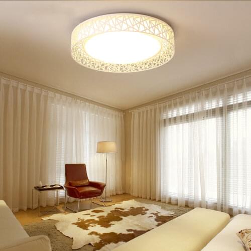 Creative personality warm art living room bedroom study small room simple and modern LED circular nest ceiling lamp led lighting