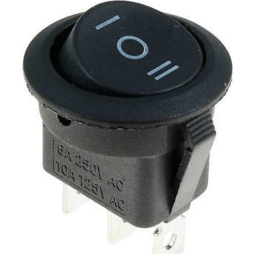 YOCOMYLY 50PCS On/Off/On Round Circular Rocker Switch Car Dashboard Boat 12V 125V SPDT