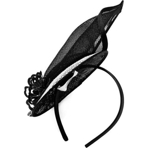 Summer Black Elegant Wedding Woman Hat Fedoras Plaid hat with flowers and leaves Fascinators Church Womens Hats For Gifts