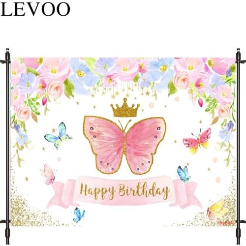 LEVOO Photography Studio Butterfly Cartoons Birthday Princess Lovely Newborn Photography Backdrop Camera Fotografica