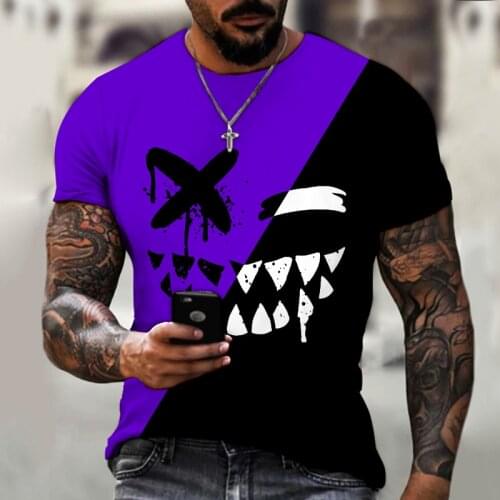 Best-selling Hot-selling item Street fashion 3D T-shirt printing T-shirt with smiley face pattern