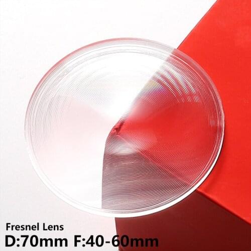 Fresnel lenses for led stage light len magnifier spotlight flashlight lens DIY projector Dimming D70mm F40/60mmCustomizable