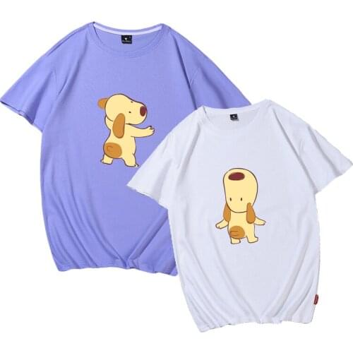 Kawaii Dog Print Couple T Shirt Summer 2020 Cotton Women Top Korean Harajuku Short Sleeve T-shirt Female Men Funny Graphic Tees