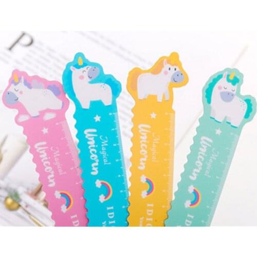 15cm Cute Kawaii Pig Unicorn Folded Plastic Drawing Measuring Straight Ruler Tool Gift Stationery School Office Supply