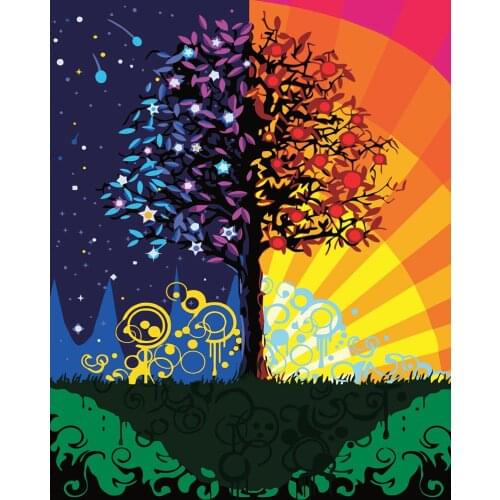 Oil Painting By Numbers Get rich tree 40x50CM Kits Pictures Drawing Canvas HandPainted DIY Home Decoration Gift Workart