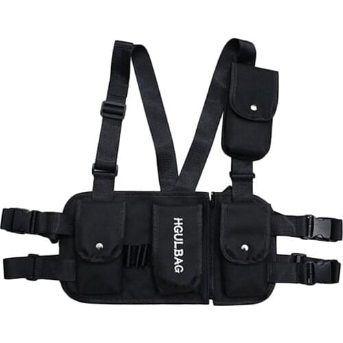 Men Chest Rig Bag Women Waist Pack Hip Hop Shoulder Crossbody Man West Vest Chest Black Streetwear Bags
