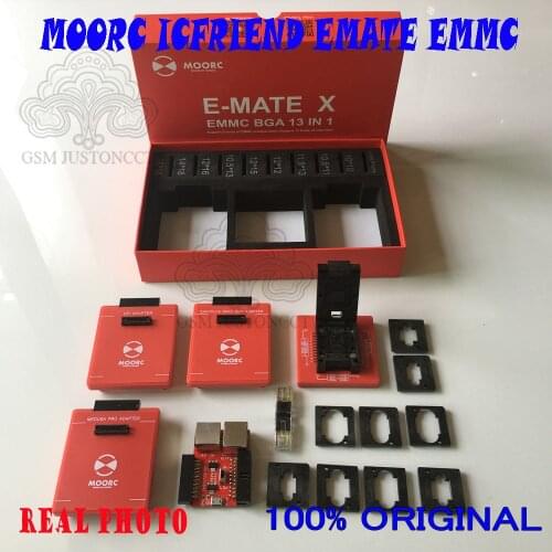New MOORC High speed E-MATE X E MATE BOX EMATE EMMC BGA emate 13in 1 for 100 136 168 153 169 162 186 221 529 254 easy jtag plus
