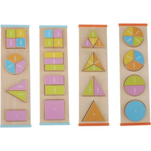 Montessori Shape Sorter Board Math Scores Learning Puzzles Wooden Geometric Shape Segmentation Math Toys for Kids Education Toy