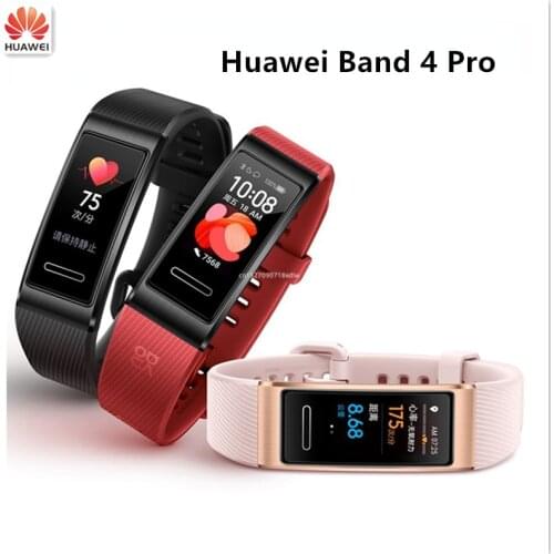 Original Huawei Smart Band 4 Pro GPS 0.95inch Colorful Dial SpO2 Blood Oxygen Proactive Health Monitoring Sport Bracelets
