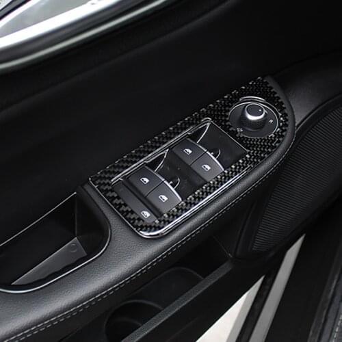 Carbon Fiber Door Window Panel Cover for Alfa Romeo Giulia Car Modified Door Button Panel Decoration Accessories