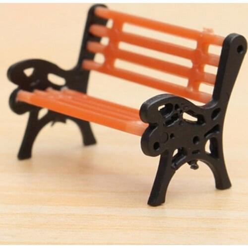 DIY Resin Crafts Modern Park Benches Miniature Fairy Garden Doll House Miniatures Accessories Toys For Courtyard Decoration
