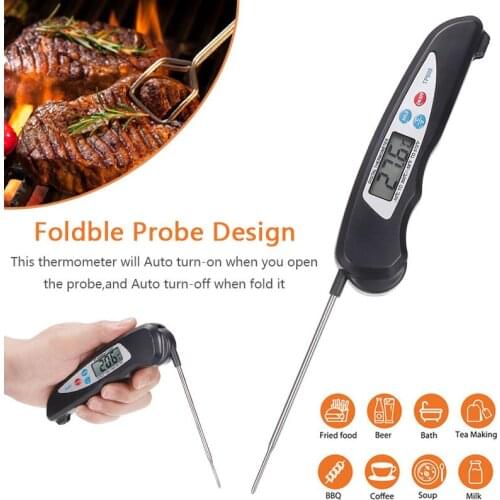 Portable Instant Digital Read Food Probe Cooking Meat Oven Milk Water Oil Temperature LCD Display Kitchen Thermometers