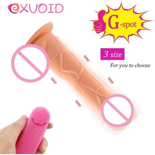 EXVOID Realistic Dildo Vibrator Artificial Cock Sex Toys for Women Real Dick Female Masturbator 360 Rotation Huge Penis