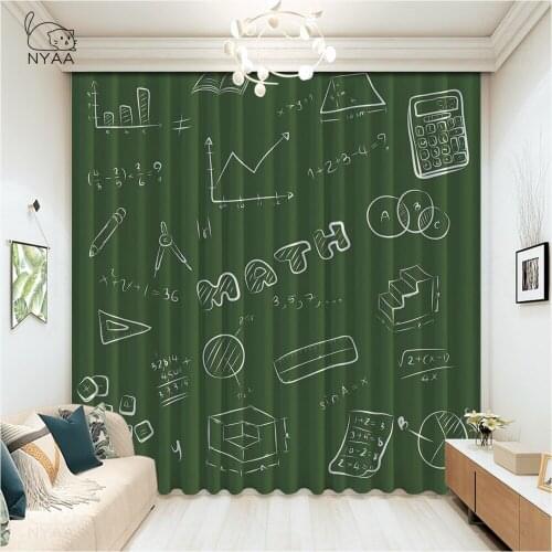 Math Colorful Endless Texture Curtains For Living Room Modern Office Curtains Green French Window Curtains Noodles Micro Shading