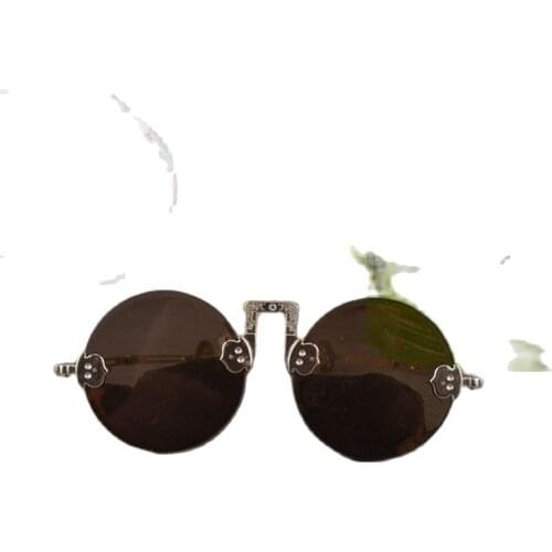 Old Shanghai Republic natural crystal glasses pure copper frame sunglasses