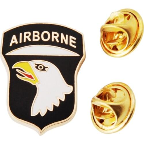 US 101ST AIRBORNE DIVISION EAGLE MILITARY SHIRT LAPEL PIN BADGE