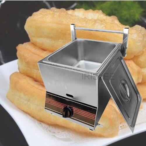 Commercial Gas Fryer Deep Stainless Steel Energy Saving Double Cylinder Sieve Fries Fried Chicken Frying Machine Frying Pan Hot