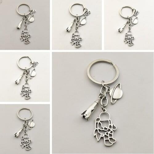 1Pcs Space Astronaut Rocket Pendant Planet Keyring Souvenir Gift Jewelry Wholesale