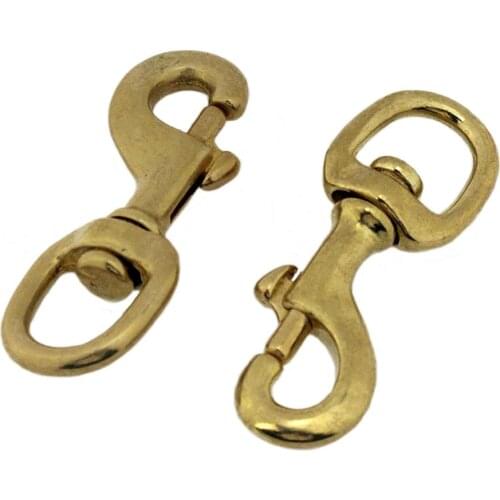 1piece Quality Brass Trigger Swivel Eye 18mm Bolt Snap Hook For webbing Leather Craft Bag Strap Belt Hook Clasp Pet Leash Clip