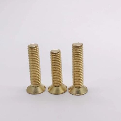 1pcs M12 Brass Mechanical screw flat head bolt Slotted screws one line socket Countersunk heads bolts 25mm/30mm Length