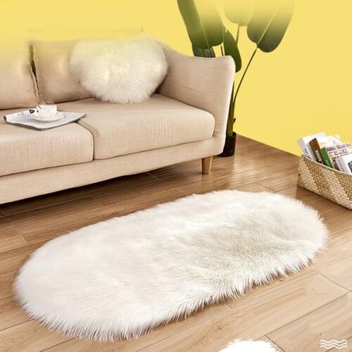 10 Colors Home Plush Carpet Floor Blanket Oval Girl Boy Baby Bedroom Bathroom Door Anti-Slip Family Decor