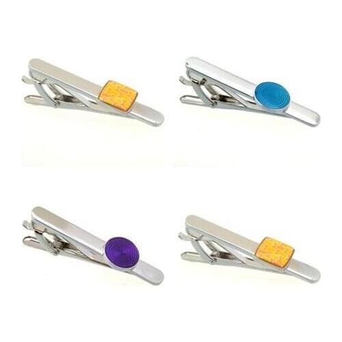 10pcs/lot Tie Clip Suqare/Round Enamel Tie Clip Tie Pin Bars Mens Fashion Jewelry Accessory Business Style Wholesale