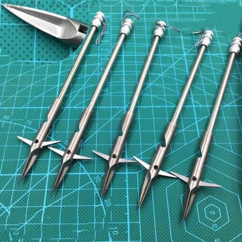 3/5pcs Fishing Darts length 15.5cm Stainless Steel Arrowhead Fishing Broadhead Archery Arrowhead Tip Fishing Accessories