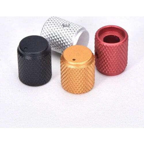 5pcs Diameter: 12mm Height: 15mm Aluminum Knurled Volume Potentiometer Knob Black/Silver/Red/Gold